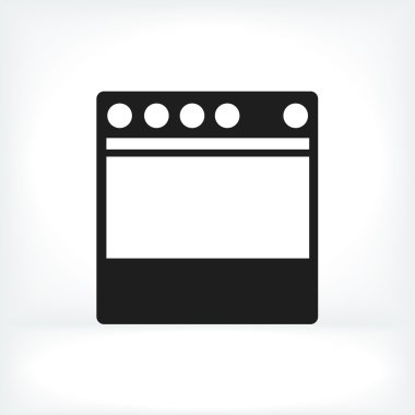 mutfak soba düz simgesi