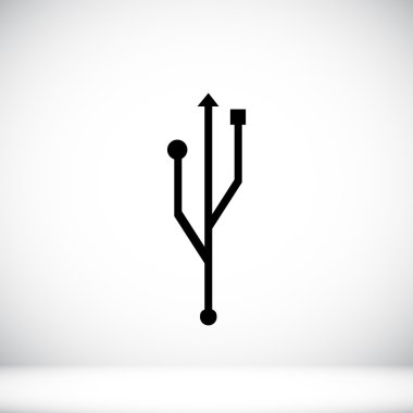 USB bağlantı düz simgesi