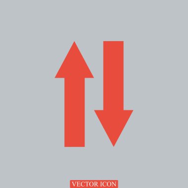 yukarı ve aşağı okları düz simgesi