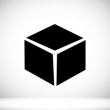 soyut küp düz simgesi