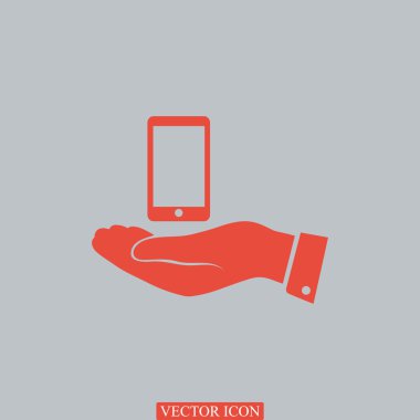 elinde cep telefonu simgesi