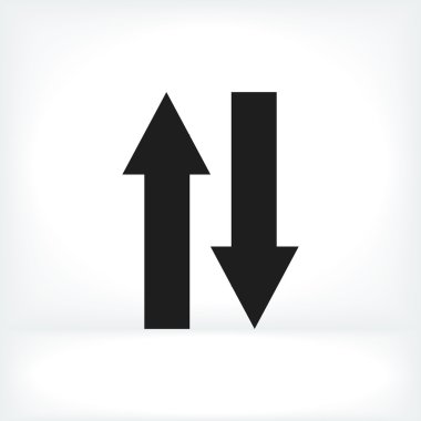 yukarı ve aşağı okları düz simgesi