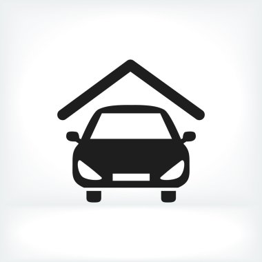 Araba garaj düz simgesi