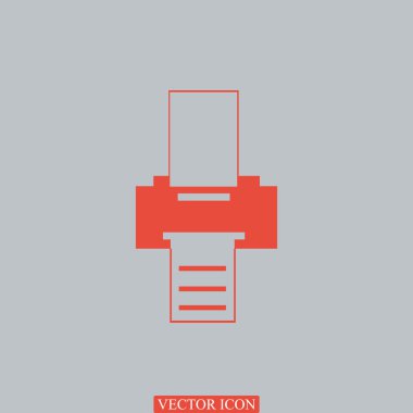 Office yazıcı düz simgesi