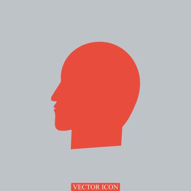 İnsan kafa düz simgesi