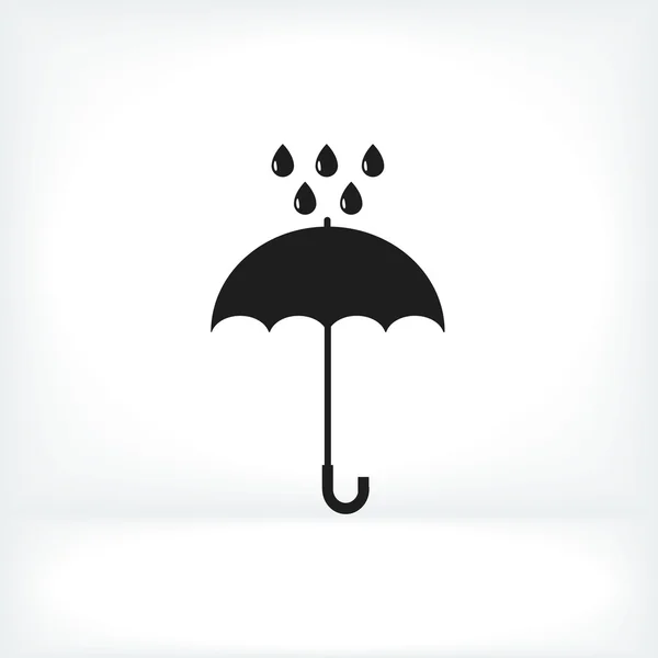 Paraplu en regen druppels pictogram — Stockvector