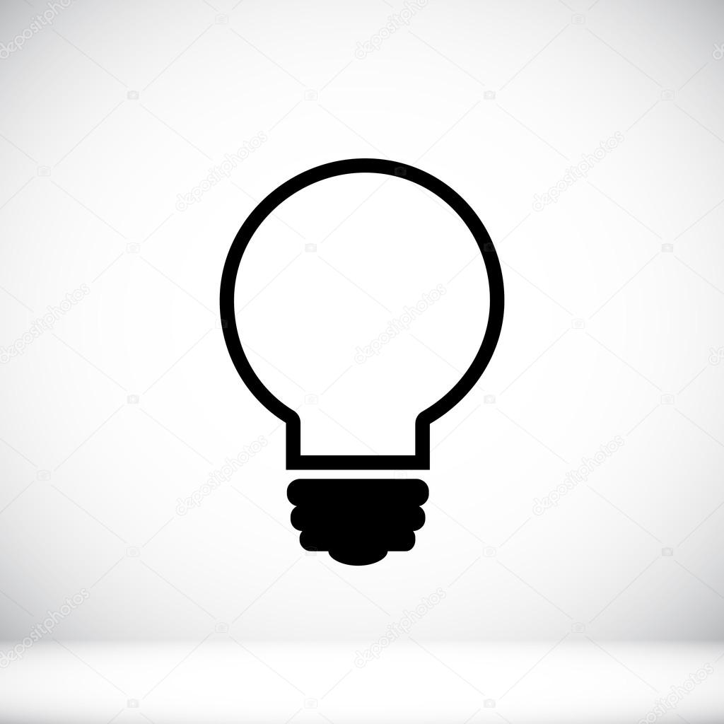 Pictograph of light bulb flat icon