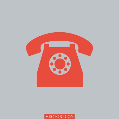 eski telefon düz simgesi