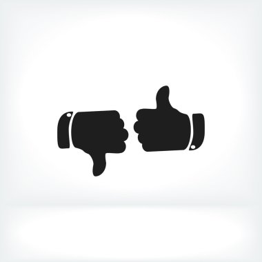 başparmak yukarı ve aşağı simgesi