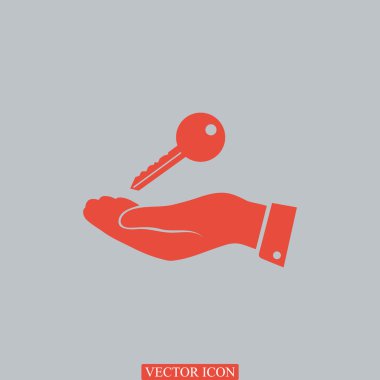 Elinde anahtar simgesi