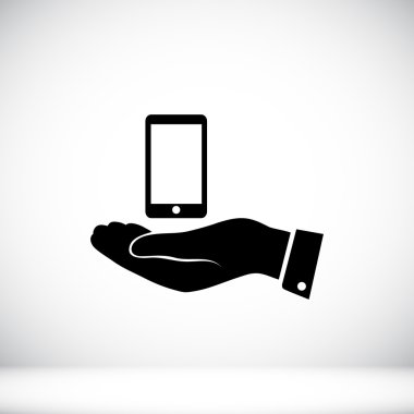 elinde cep telefonu simgesi