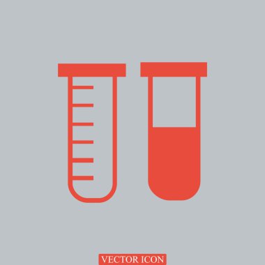 Test tüpleri düz simgesi