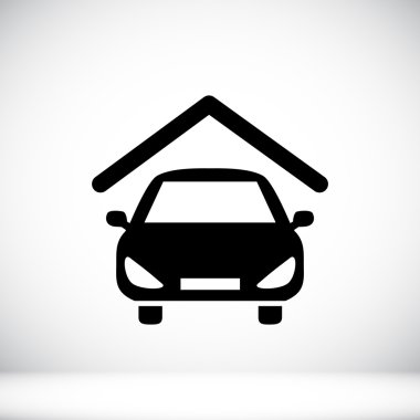 Araba garaj düz simgesi