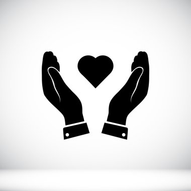 Ellerin simgesinde kalp