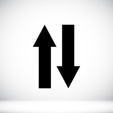 yukarı ve aşağı okları düz simgesi