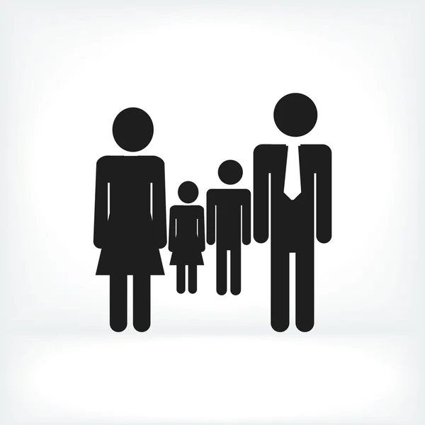 Volledige familie pictogram — Stockvector