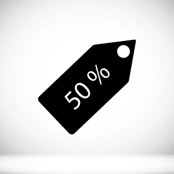 50 percent discount tag icon — Stock Vector