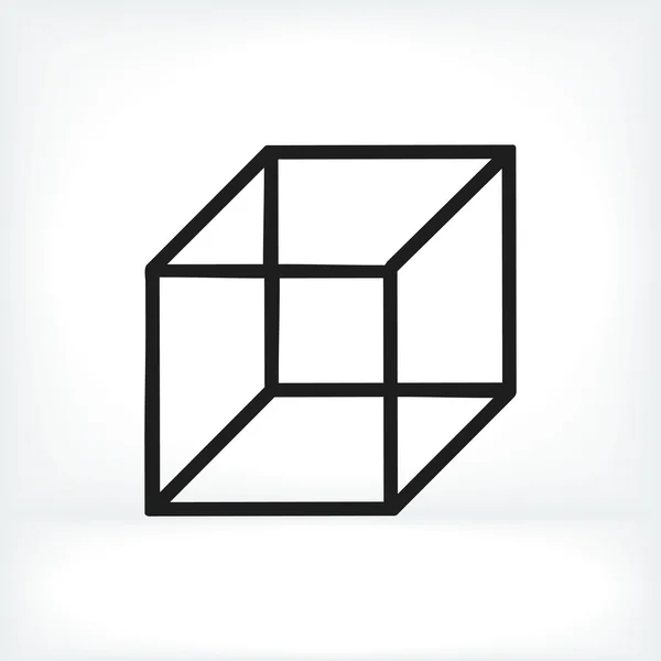 Icône plate cube abstrait — Image vectorielle