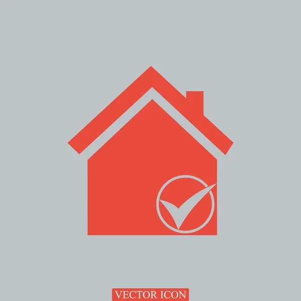 Home with tick icon — Stock Vector
