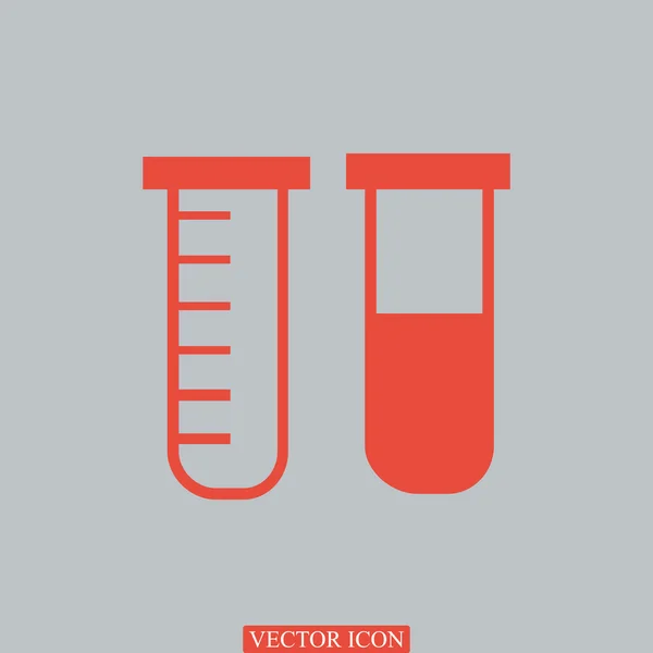 테스트 튜브 평면 아이콘 — 스톡 벡터