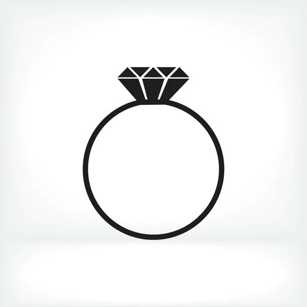 Icono anillo de diamante — Vector de stock