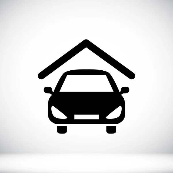 Carro garagem ícone plana —  Vetores de Stock