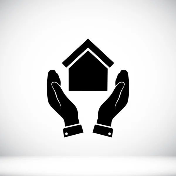Дом, дом в руках иконы — стоковый вектор