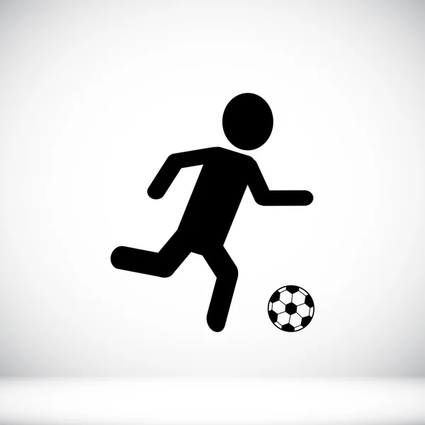 Fútbol, icono del jugador de fútbol — Archivo Imágenes Vectoriales
