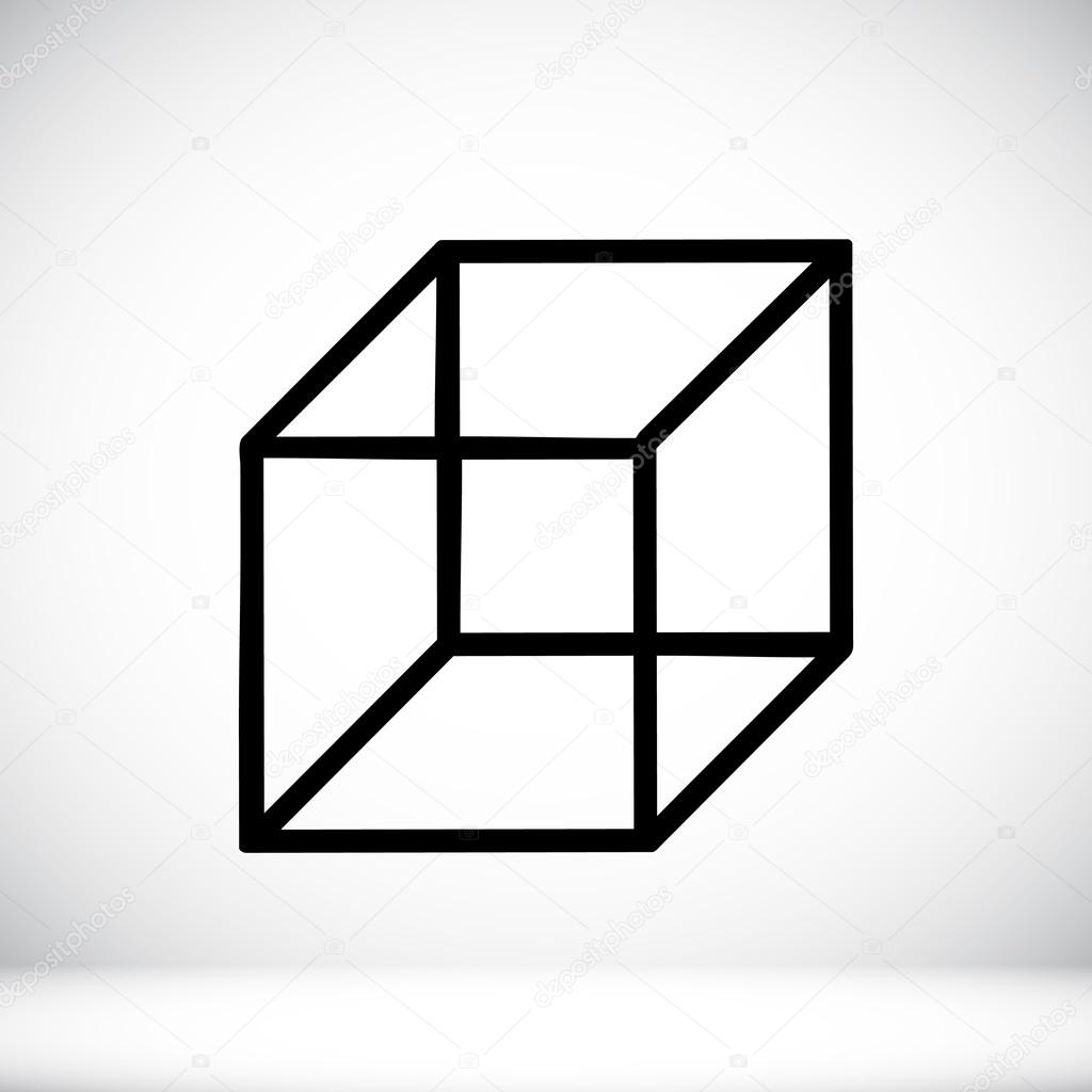 abstract  cube  flat icon 