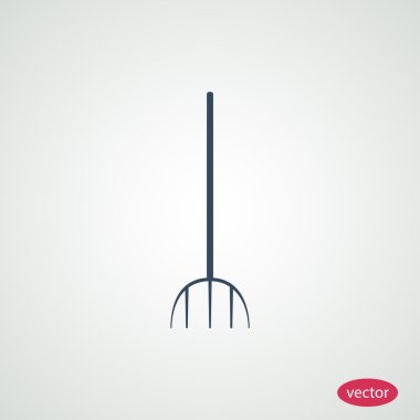 Bahçe çatal düz simgesi