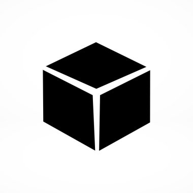 soyut küp düz simgesi