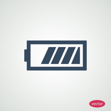 şarj pil düz simgesi