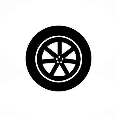 Araba tekerlek düz simgesi