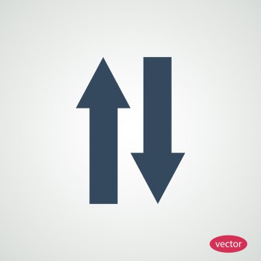 yukarı ve aşağı okları düz simgesi