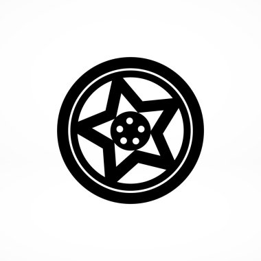 tekerlek disk düz simgesi