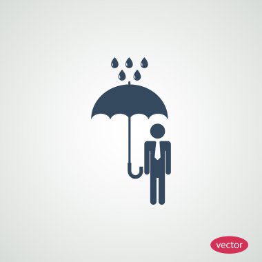 şemsiye yağmur simgesi olan adam