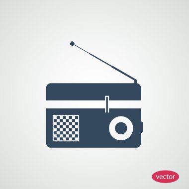 Radyo alıcı düz simgesi