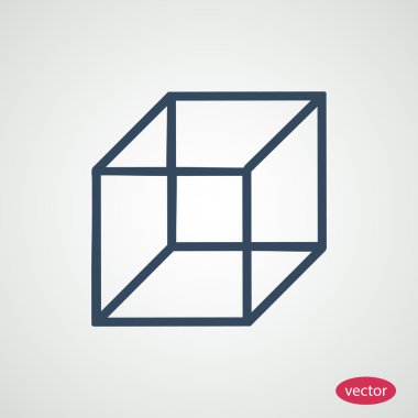soyut küp düz simgesi