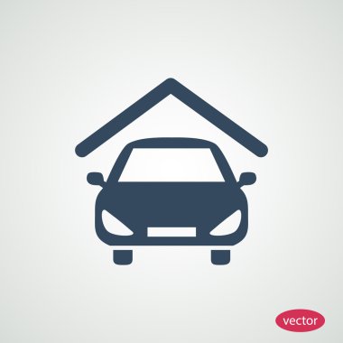 Araba garaj düz simgesi