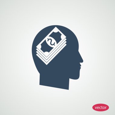 Para simgesi hakkında düşünme kafa