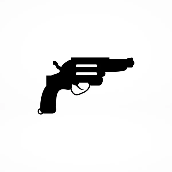 Pistola revólver icono plano — Archivo Imágenes Vectoriales