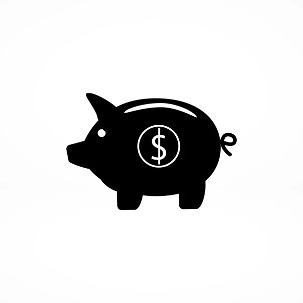 Banco porquinho ícone plano — Vetor de Stock