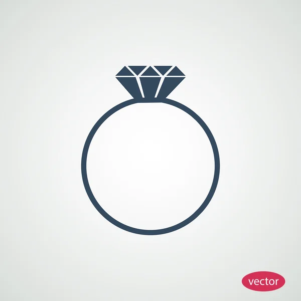 Diamanten ring icoon — Stockvector