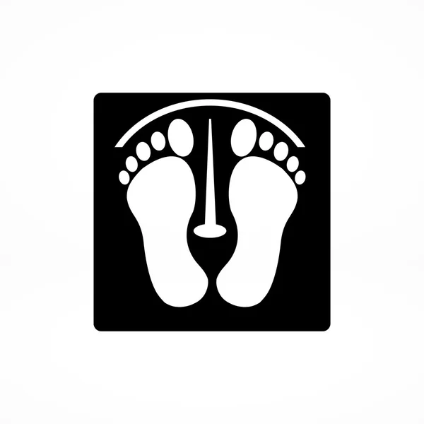 Empreintes de pas sur l'icône balances — Image vectorielle