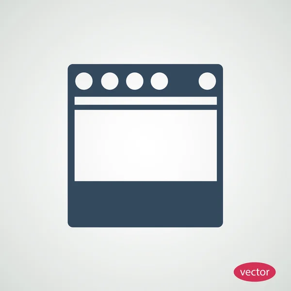 Estufa de cocina icono plano — Vector de stock