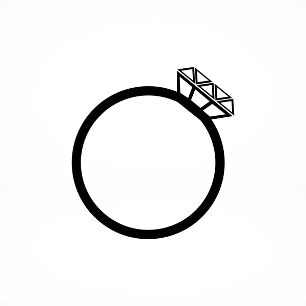 Icône bague en diamant — Image vectorielle