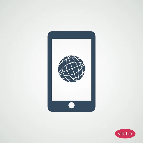 Icono del teléfono inteligente con globo — Vector de stock