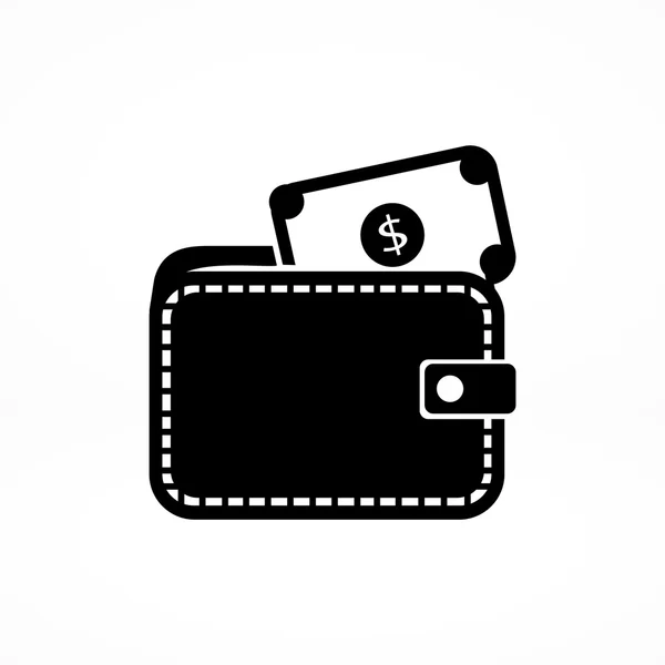 Peněženka s dolar ploché ikony — Stockový vektor