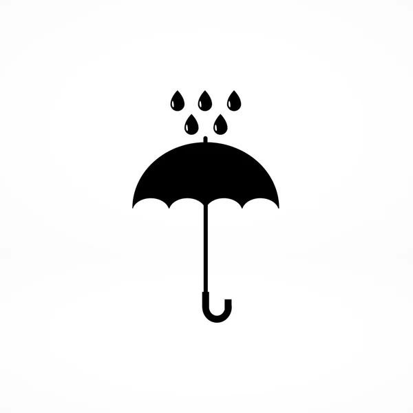 Paraguas y gotas de lluvia icono — Vector de stock