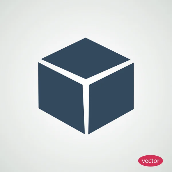 Icono plano cubo abstracto — Vector de stock
